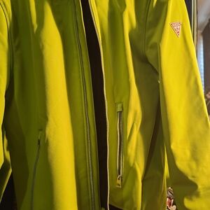 Neon Green Large Guess Utility Fleece Jacket